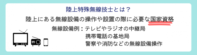 陸上特殊無線技士の解説をまとめた画像